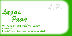 lajos pava business card